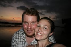 Us on the Private Beach of Coconut Grove